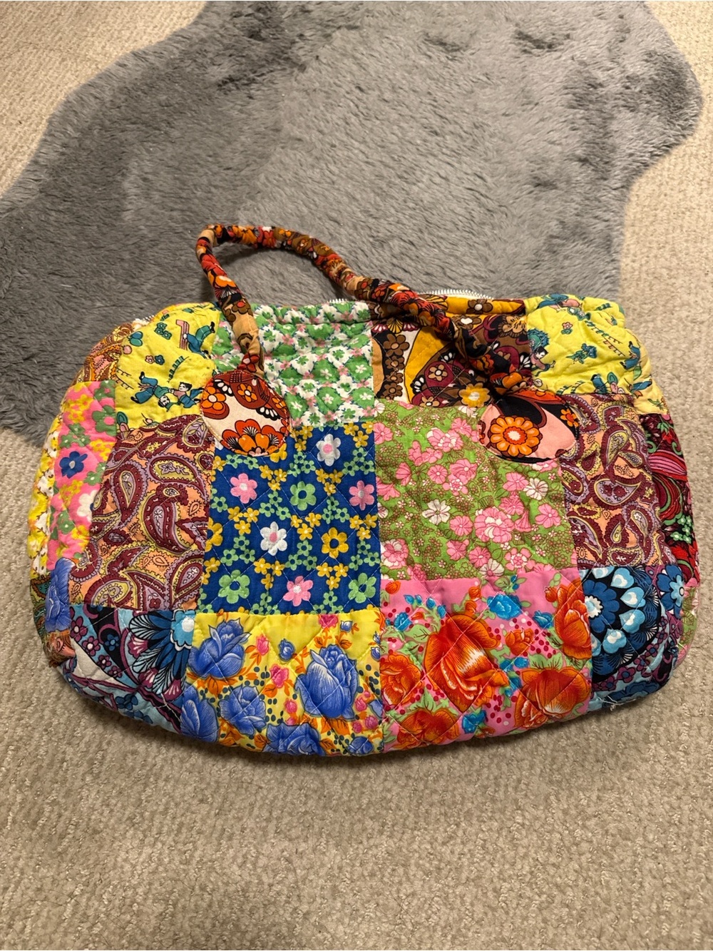 Patchwork Floral Quilted Tote Bag in Multicolor